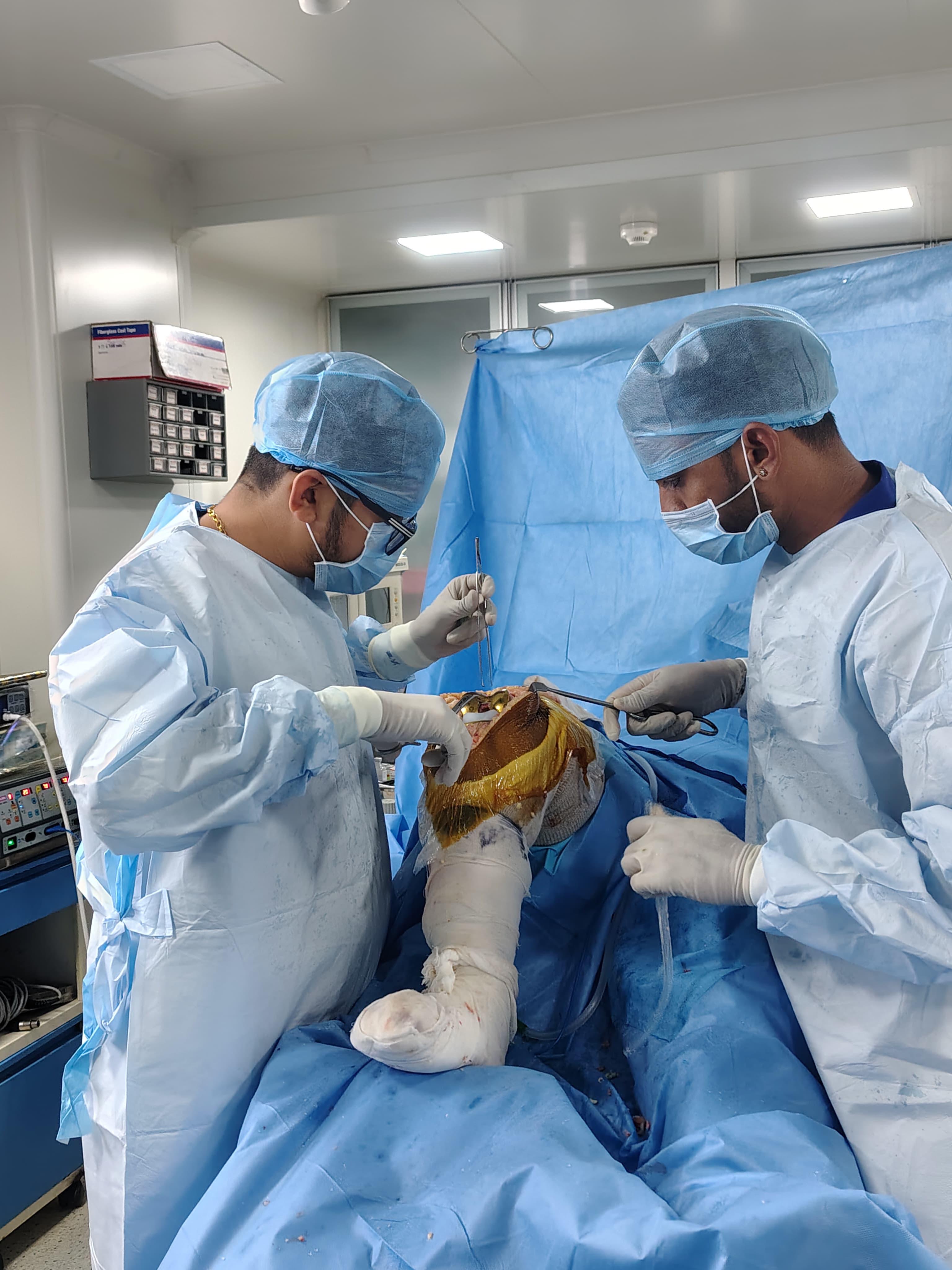Dr. Jigar Sundesha performing orthopedic procedure